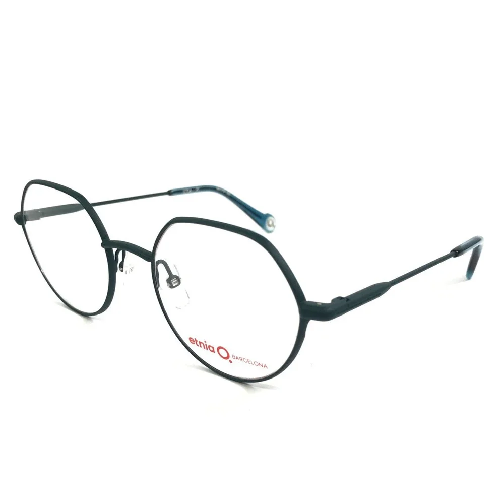 Etnia Barcelona Eyeglasses Frames STOA PT Petrol Blue Round Wire Rim 49-19-138